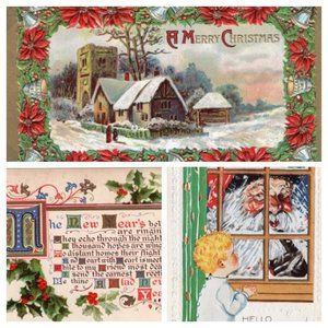 3 Vintage Holiday Post Cards For Collecting and Display